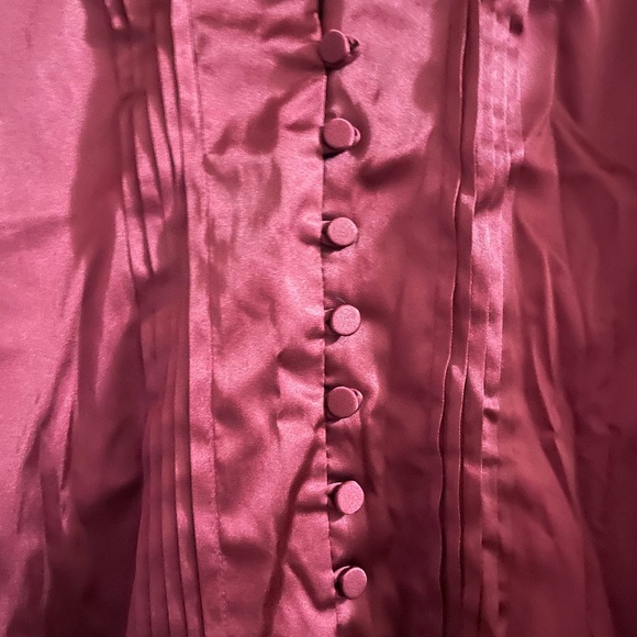 Express Burgundy Button Up Blouse - Picture 2 of 2